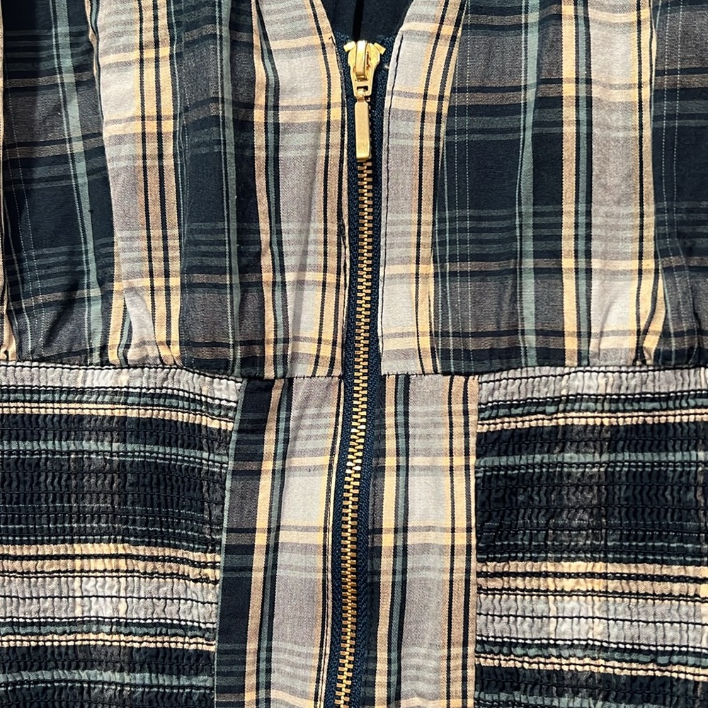 Anthropologie Blue Plaid Midi Dress - Picture 3 of 4